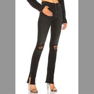 COTTON CITIZEN High Split Jeans, Distressed Knee, Washed Black, Size 28 NWOT